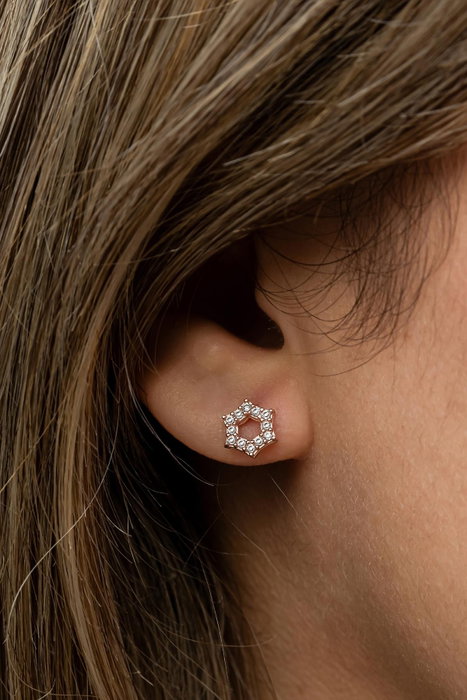 Heliophilia Silver Pendientes de Plata de Ley 925 con Oro Rosa y Circón NRZ999487